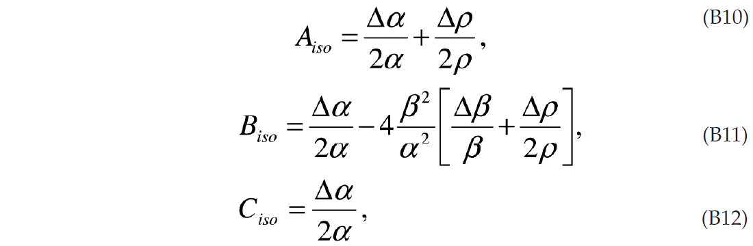 Equations B10 to B12