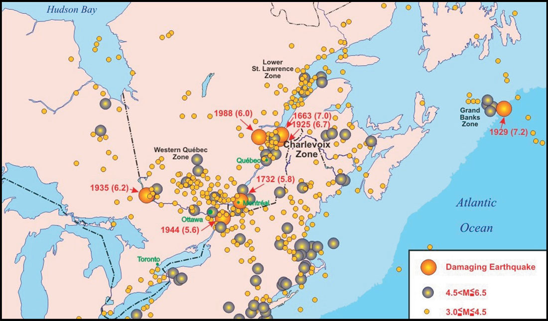 Montreal Earthquake History View Of Canada S Earthquakes The Good The